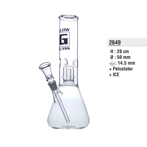 Bullet Eisbong Glow Bikerbong mit Perkolator 28 cm – NS 14,5