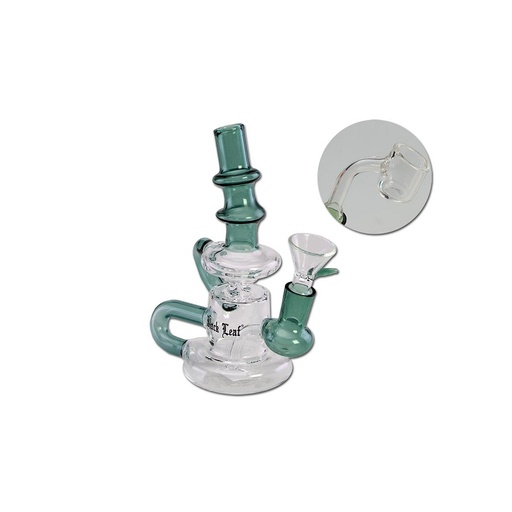 Black Leaf Dab Rig Recycler Inline-Perkolator – NS 14,5, Meergrün
