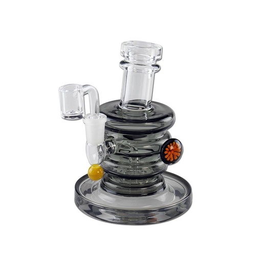 Blaze Glass Ölbong Trommelperkolator mit Banger – NS 14,5, Grau