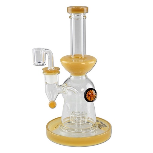 Blaze Glass Ölbong Trommelperkolator mit Banger – NS 14,5, Bernstein
