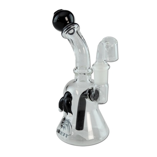 Breit Ölbong mit Banger gebogen 15 cm – NS 14,5, Schwarz