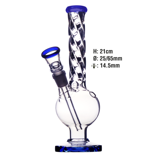 Bullet Glasbong Twister Bauch Spiralhals 21 cm – NS 14,5