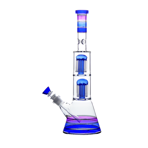 Beakerbong Light Blue 38cm NS18,8 mit 2x8-Arm Perkulator und Diffusor