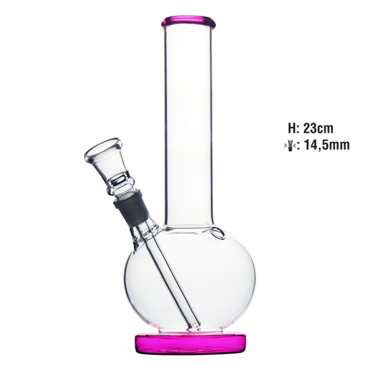 Bullet Glasbong mit Bauch 23 cm – NS 14,5, Pink