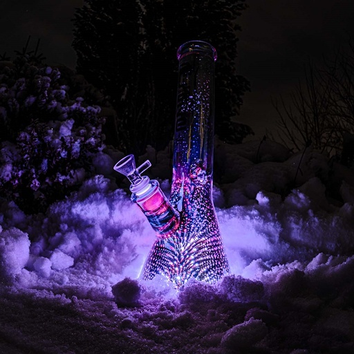 Blaze Glass Eisbong Flashy mit LED 36 cm – NS 18,8