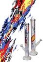 Black Leaf Zylinderbong Flammen 5-mm-Glas