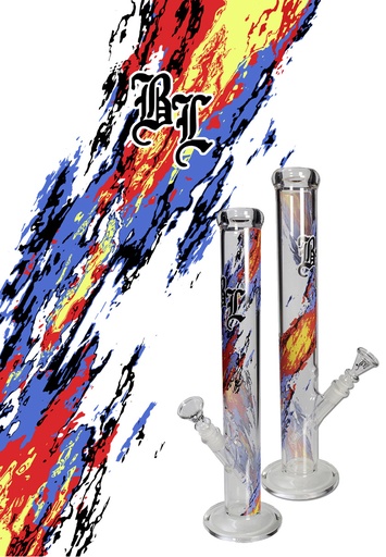 Black Leaf Zylinderbong Flammen 5-mm-Glas