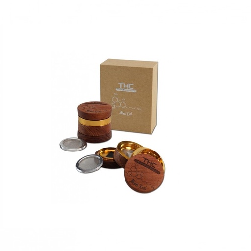 Black Leaf Grinder Holz Aluminium THC 4-teilig Ø 60 mm