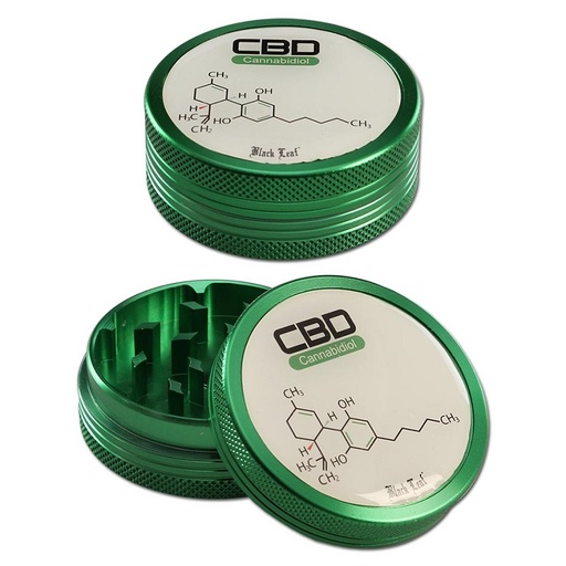 Black Leaf Grinder Aluminium CBD 2-teilig Ø 50 mm – Grün