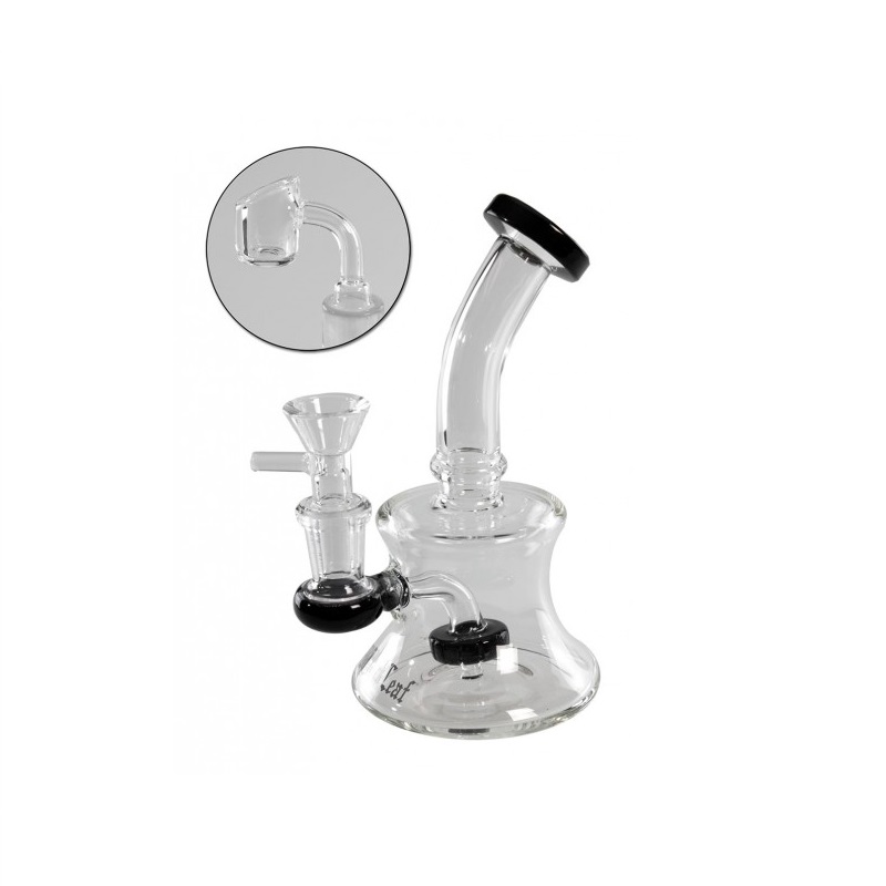Black Leaf Bubbler Glas mit Trommelperkolator