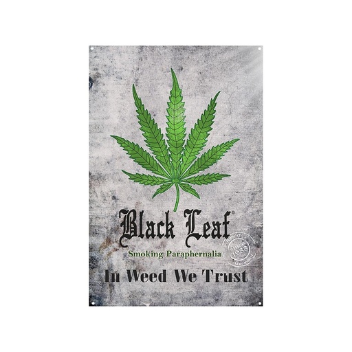 Black Leaf Metallschild In Weed We Trust