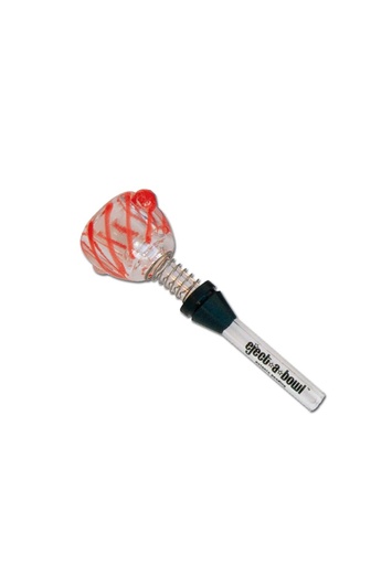 GLAS Kopf Jumbo "Eject a Bowl" | 18.8er | orange / klar gestreift