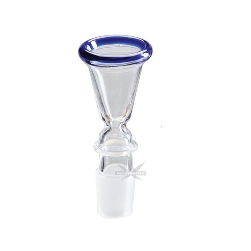 Bam Bam Bhole Steckkopf Glas Trichter groß blauer Rand – NS 18,8
