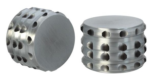 CNC Aluminium Grinder/Polinator, 55mm, 4-teilig, "Chrom"