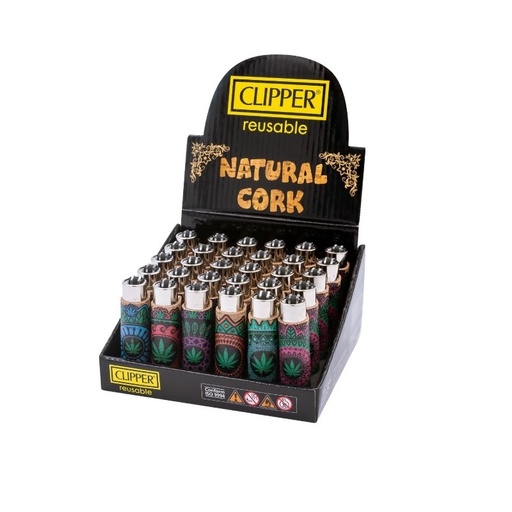 Clipper Feuerzeug Natural Cork Cover Leaves
