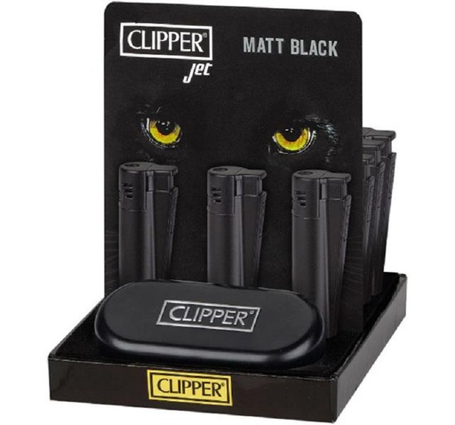 Clipper Jetflame Metal All Black mit Koffer