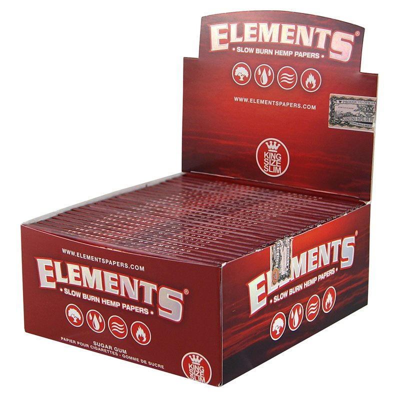 Elements Papers Red King Size Slim – 33 Blatt