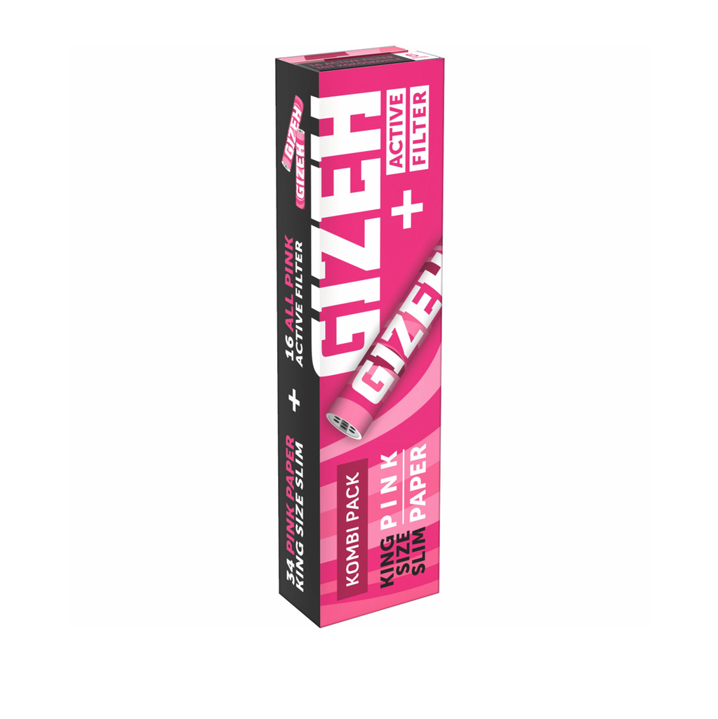 GIZEH Papers Pink King Size Slim mit Active Filter – 34 Blatt