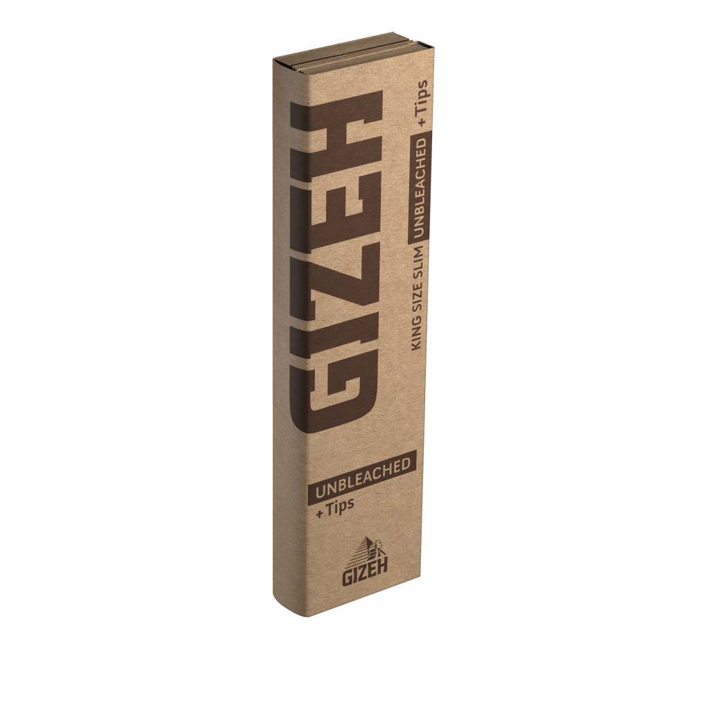 GIZEH Papers Unbleached King Size Slim mit Tips – 34 Blatt