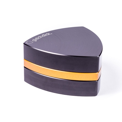 gleichdick Grinder Aluminium 3-teilig Ø 75 mm – Schwarz/Gold
