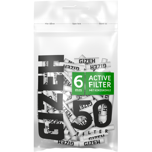 GIZEH - Black Active Filter 6 mm 50er Pack