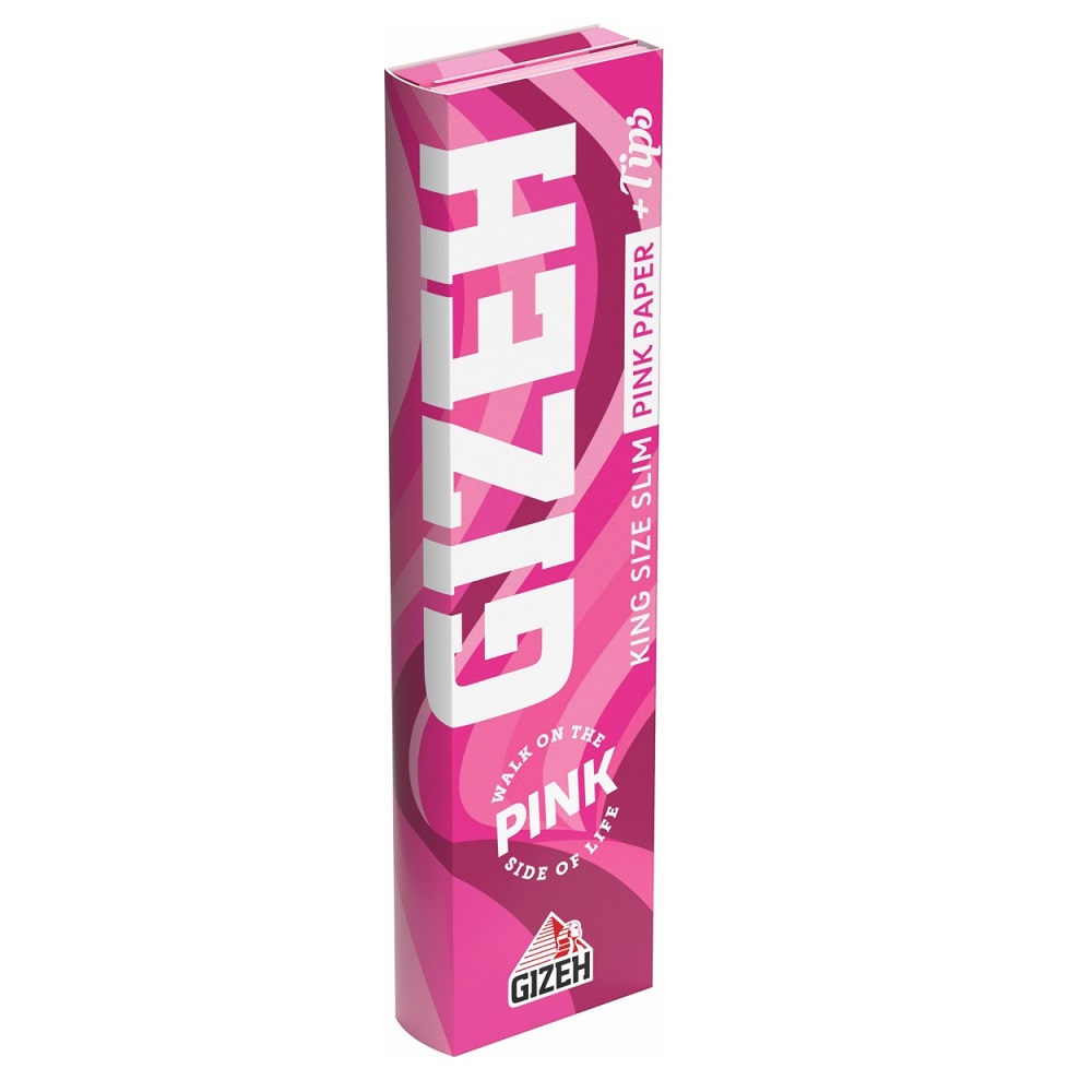 GIZEH Papers All Pink King Size Slim mit Tips – 34 Blatt