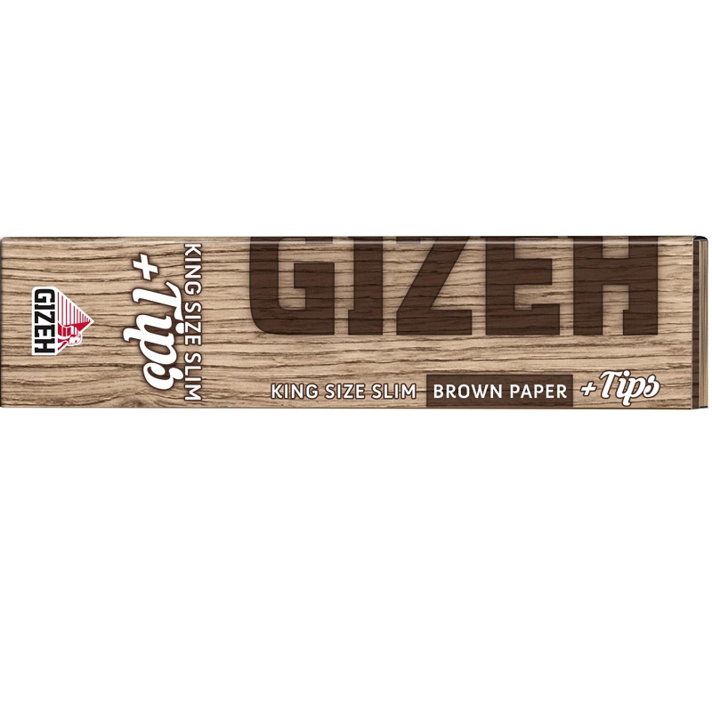 GIZEH Papers Brown King Size Slim mit Tips – 34 Blatt