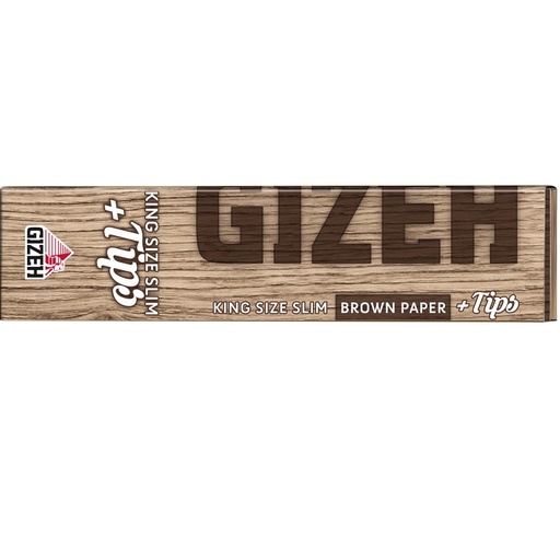 GIZEH Papers Brown King Size Slim mit Tips – 34 Blatt