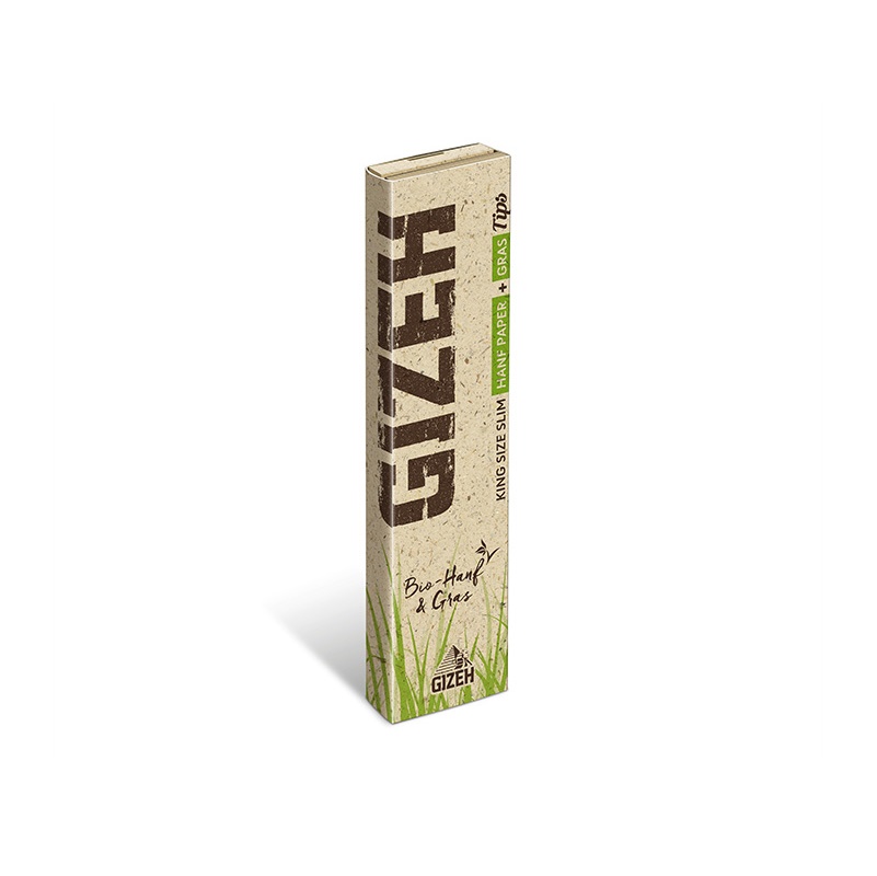 GIZEH Papers Bio Hanf & Gras King Size Slim mit Tips – 34 Blatt