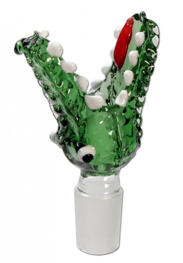 Kopf Krokodil Glas – NS 18,8, Grün