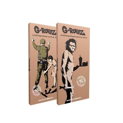 G-ROLLZ Papers Banksy's Graffiti King Size Slim mit Tips – 50 Blatt