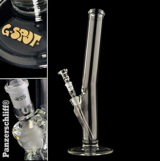 G-SPOT Glasbong Zylinder gebogen 45 cm 5-mm-Glas – NS 18,8