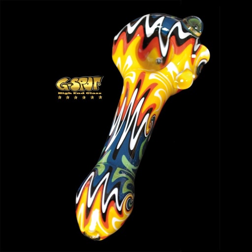 G-SPOT - Glaspfeife - Spoon - gelb/blau