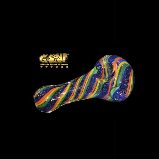 G-SPOT Glaspfeife Spoon Dichroic – Blau/Rot/Gelb/Grün