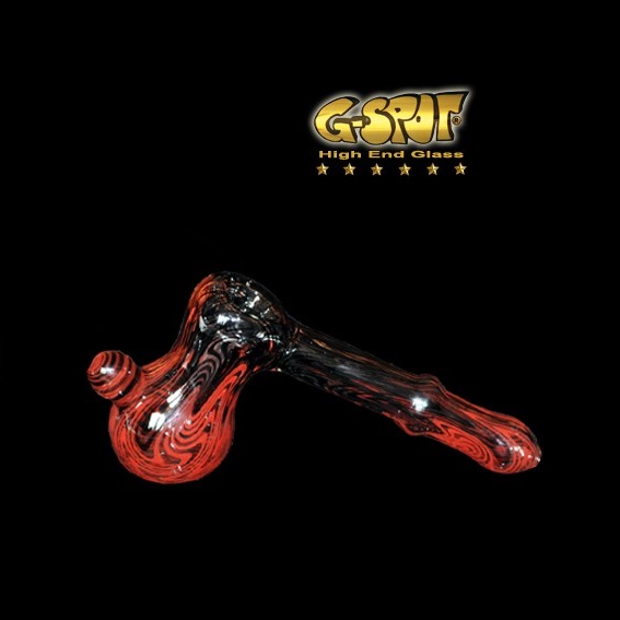 G-SPOT - Glaspfeife - Glasshammer - schwarz/rot