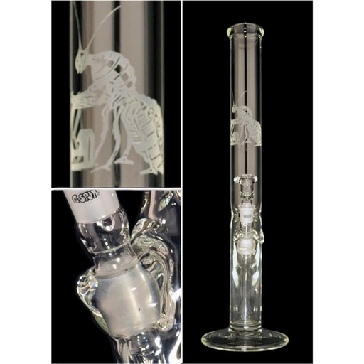 G-SPOT Eisbong Zylinder Insekt 50 cm 5-mm-Glas Panzerschliff 3-teilig – NS 18,8