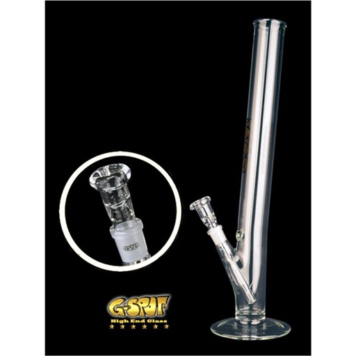 G-SPOT Glasbong Zylinder gebogen 50 cm 5-mm-Glas – NS 18,8