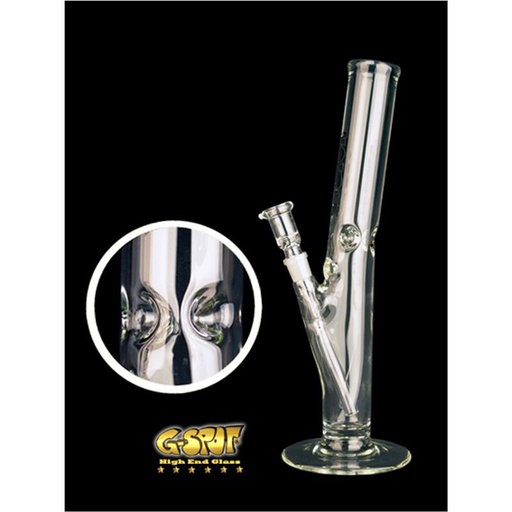 G-SPOT Eisbong Zylinder gebogen 40 cm 7-mm-Glas – NS 18,8