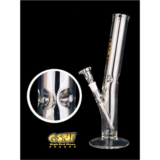 G-SPOT Eisbong Zylinder gebogen 40 cm 5-mm-Glas – NS 18,8