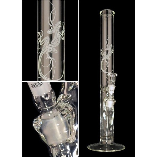 G-SPOT Eisbong Zylinder Echse 50 cm 5-mm-Glas Panzerschliff 3-teilig – NS 18,8