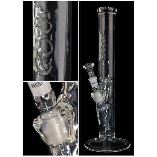 G-SPOT Eisbong Zylinder 40 cm 5-mm-Glas flammpoliert Panzerschliff 3-teilig – NS 18,8
