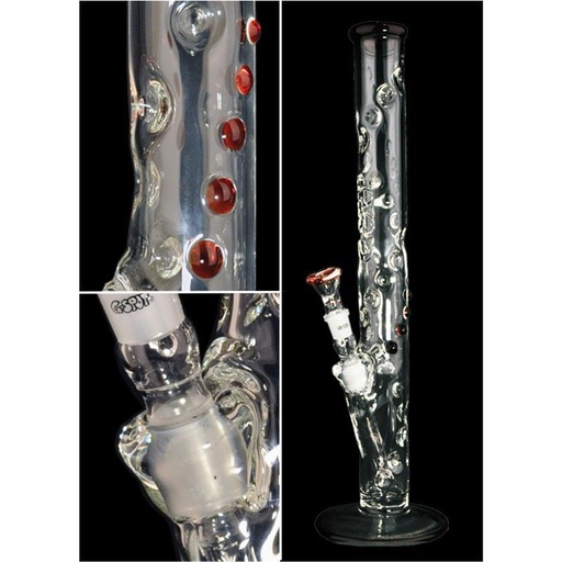 G-SPOT Glasbong Snake Farbpunkte 50 cm 5-mm-Glas flammpoliert Panzerschliff 3-teilig