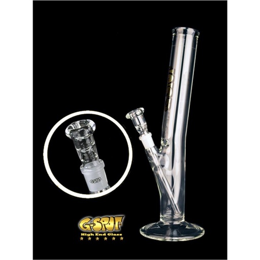 G-SPOT Glasbong Zylinder gebogen 40 cm 5-mm-Glas – NS 18,8