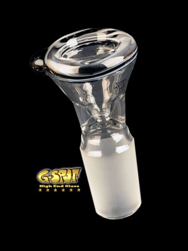G-SPOT Flutschkopf Farbglas konisch – NS 18,8, Schwarz/Weiß