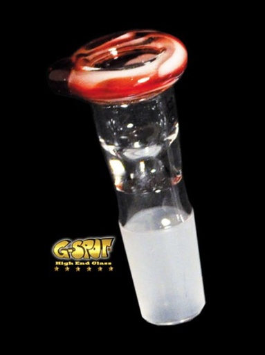 G-SPOT Siebkopf Glas – NS 18,8, Rot/Weiß