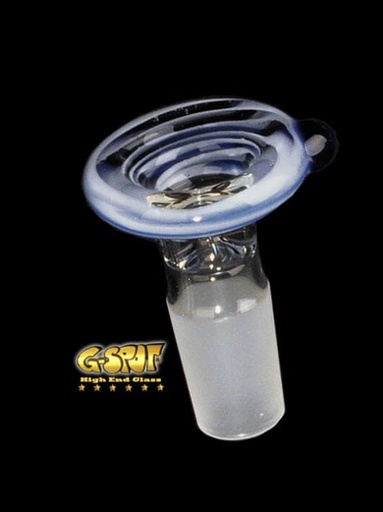 G-SPOT Flutschkopf Farbglas – NS 18,8, Blau/Weiß