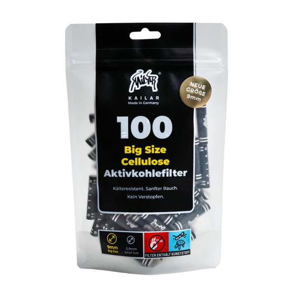 KAILAR - 100 BIG SIZE Cellulose Aktivkohlefilter - Schwarz