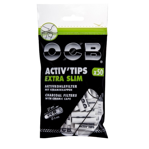 OCB - ACTIV'TIPS EXTRA SLIM - 50 Aktivkohlefilter