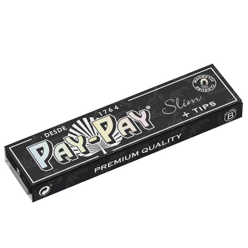 PAY-PAY - GENUINE BLACK - King Size Slim Papers + Tips
