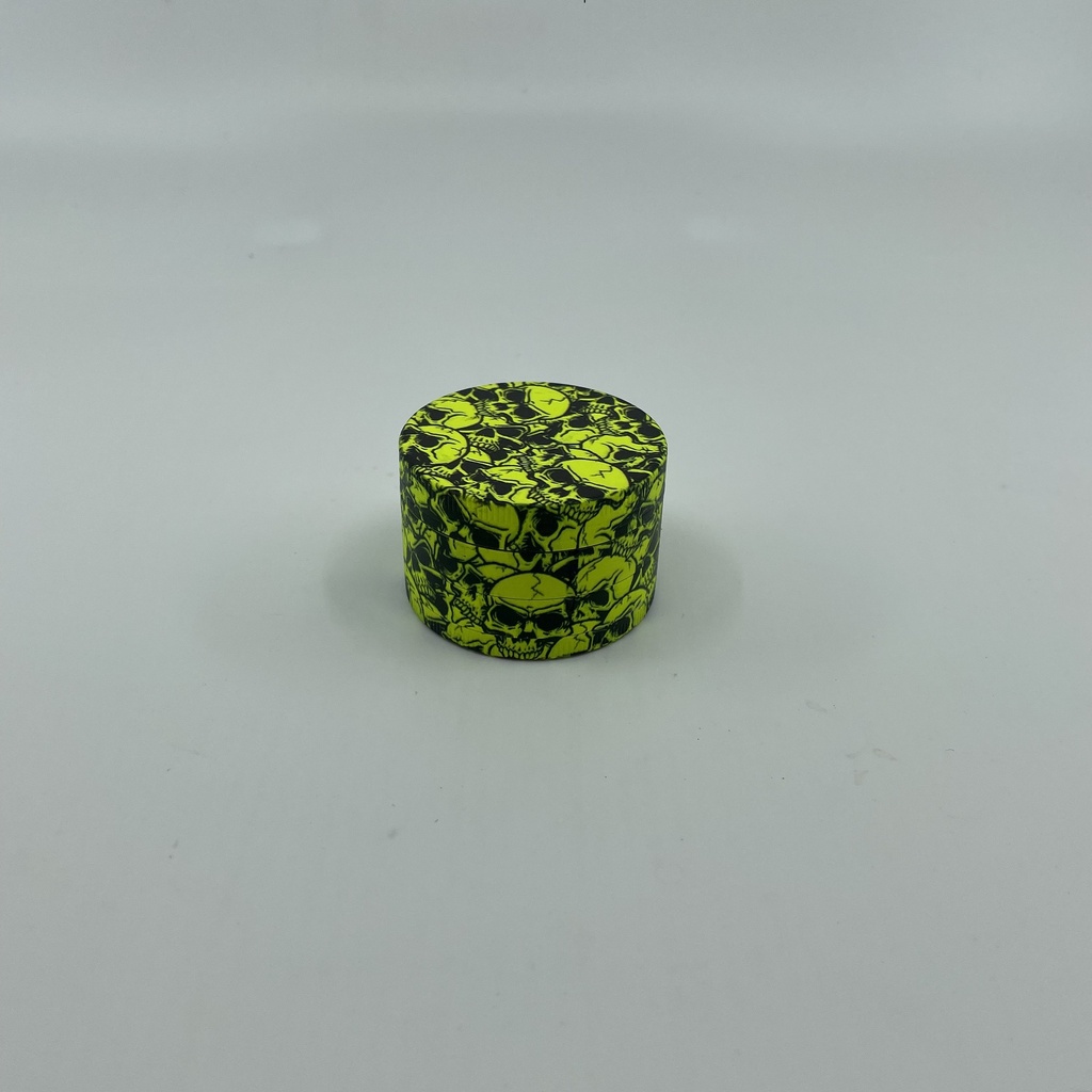 CNC Aluminium Grinder/Polinator, 50mm, 4-teilig, "Glow in the Dark - Skull I"